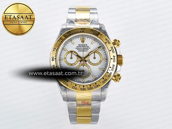 Rolex Daytona 126503 QF Beyaz Kadran Bilezik SH4131 V5 Eta Saat - 1:1 Süper Klon Replika Saat