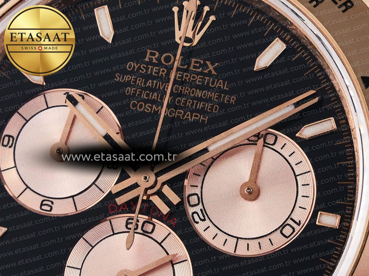 Rolex Daytona 126505 QF 1:1 Best Edition Black/RG Dial on RG Braclet SH4131 V5 - Görsel 10
