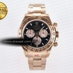 Rolex Daytona 126505 QF Siyah/RG Kadran Bilezik SH4131 V5 Eta Saat - Görsel 3 - 1:1 Süper Klon Saat