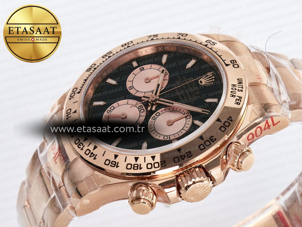 Rolex Daytona 126505 QF 1:1 Best Edition Black/RG Dial on RG Braclet SH4131 V5 - Görsel 6