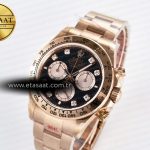 Rolex Daytona 126505 QF 1:1 Best Edition Black/RG Diamonds Dial on RG Braclet SH4131 V5