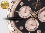 Rolex Daytona 126505 QF 1:1 Best Edition Black/RG Diamonds Dial on RG Braclet SH4131 V5 - Görsel 12