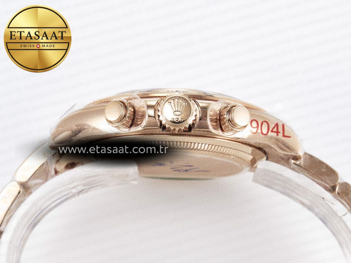 Rolex Daytona 126505 QF 1:1 Best Edition Black/RG Diamonds Dial on RG Braclet SH4131 V5 - Görsel 15