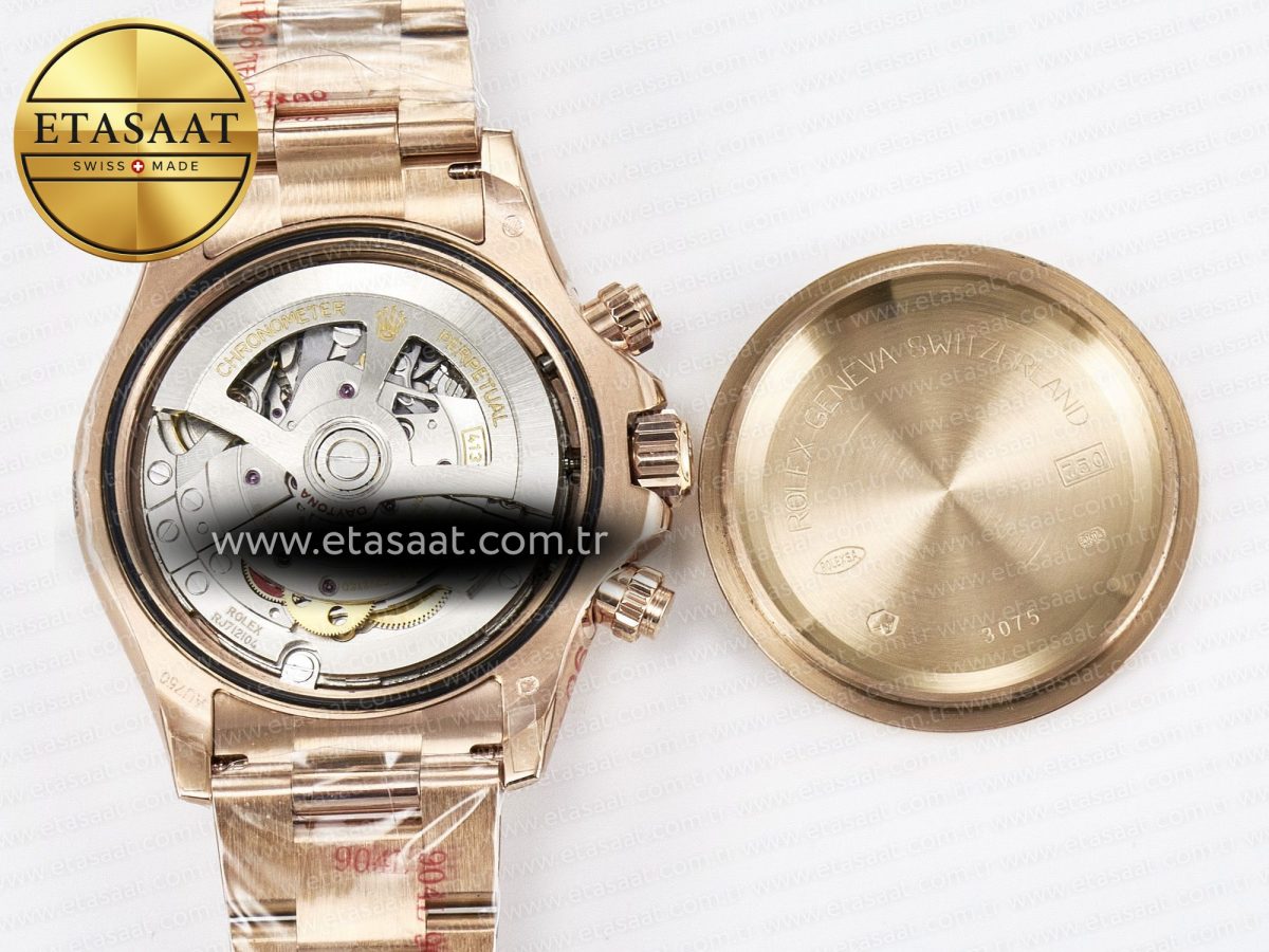 Rolex Daytona 126505 QF 1:1 Best Edition Black/RG Diamonds Dial on RG Braclet SH4131 V5 - Görsel 18