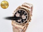 Rolex Daytona 126505 QF 1:1 Best Edition Black/RG Diamonds Dial on RG Braclet SH4131 V5 - Görsel 2