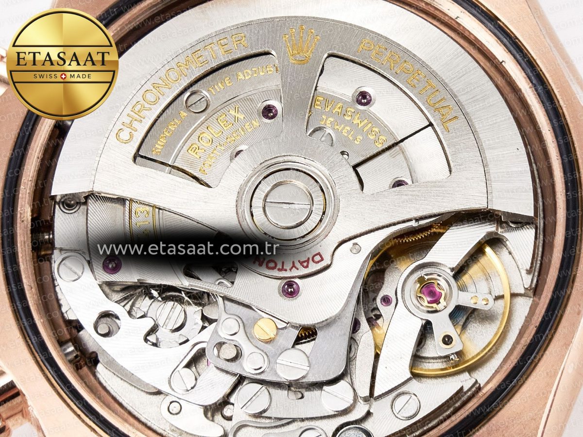Rolex Daytona 126505 QF 1:1 Best Edition Black/RG Diamonds Dial on RG Braclet SH4131 V5 - Görsel 20