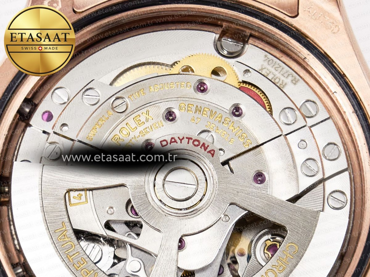 Rolex Daytona 126505 QF 1:1 Best Edition Black/RG Diamonds Dial on RG Braclet SH4131 V5 - Görsel 21