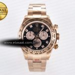 Rolex Daytona 126505 QF Siyah/RG Pırlantalı Kadran SH4131 Eta Saat - Görsel 3 - 1:1 Süper Klon Saat
