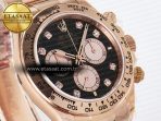 Rolex Daytona 126505 QF 1:1 Best Edition Black/RG Diamonds Dial on RG Braclet SH4131 V5 - Görsel 4