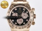 Rolex Daytona 126505 QF 1:1 Best Edition Black/RG Diamonds Dial on RG Braclet SH4131 V5 - Görsel 5