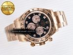 Rolex Daytona 126505 QF 1:1 Best Edition Black/RG Diamonds Dial on RG Braclet SH4131 V5 - Görsel 8