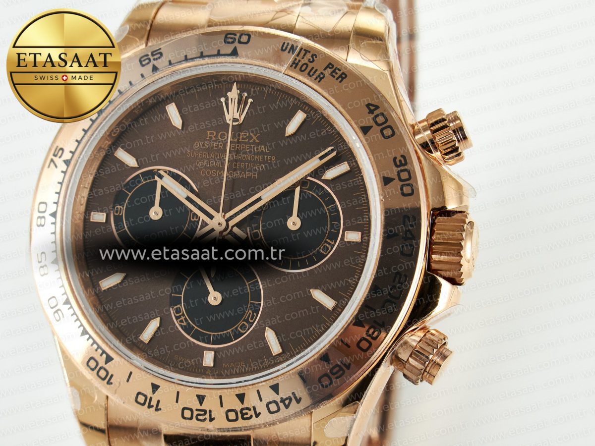 Rolex Daytona 126505 QF 1:1 Best Edition Brown/Black Dial On Oyster Bracelet SH4131 V6(Gain Weight) - Görsel 11