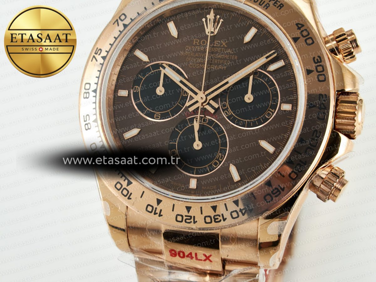 Rolex Daytona 126505 QF 1:1 Best Edition Brown/Black Dial On Oyster Bracelet SH4131 V6(Gain Weight) - Görsel 12