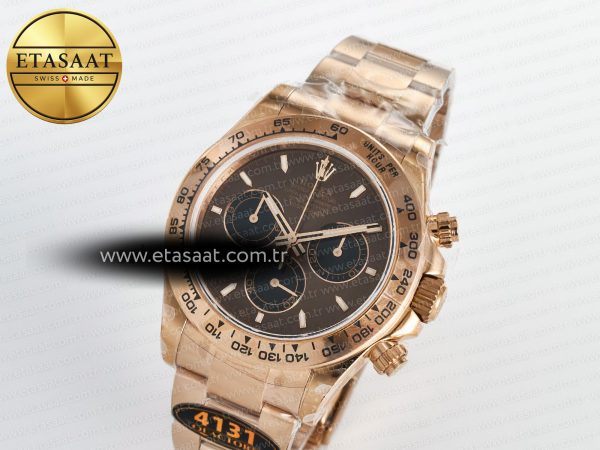 Rolex Daytona 126505 QF 1:1 Best Edition Brown Dial Stick Markers On RG Bracelet SH4131 V6(Gain Weight)