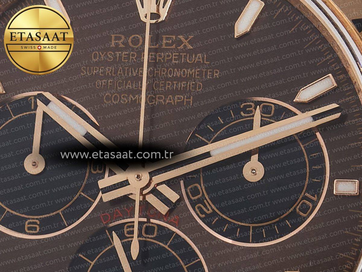 Rolex Daytona 126505 QF 1:1 Best Edition Brown Dial Stick Markers On RG Bracelet SH4131 V6（Gain Weight） - Görsel 10