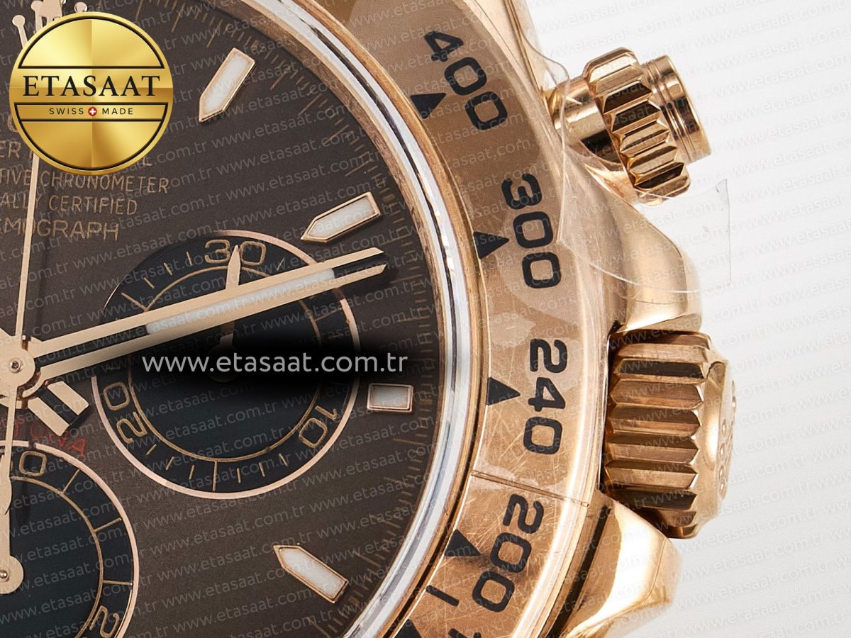 Rolex Daytona 126505 QF 1:1 Best Edition Brown Dial Stick Markers On RG Bracelet SH4131 V6（Gain Weight） - Görsel 11