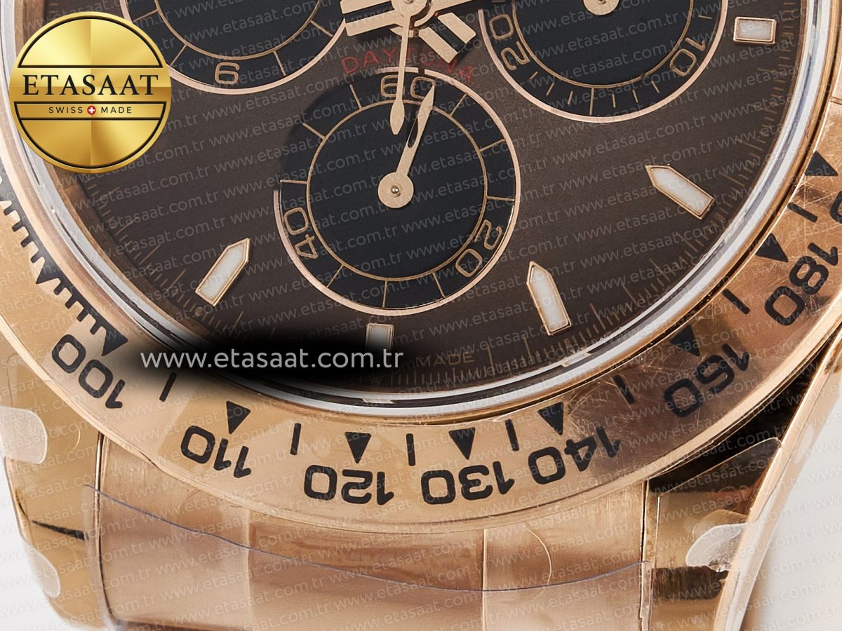 Rolex Daytona 126505 QF 1:1 Best Edition Brown Dial Stick Markers On RG Bracelet SH4131 V6（Gain Weight） - Görsel 12