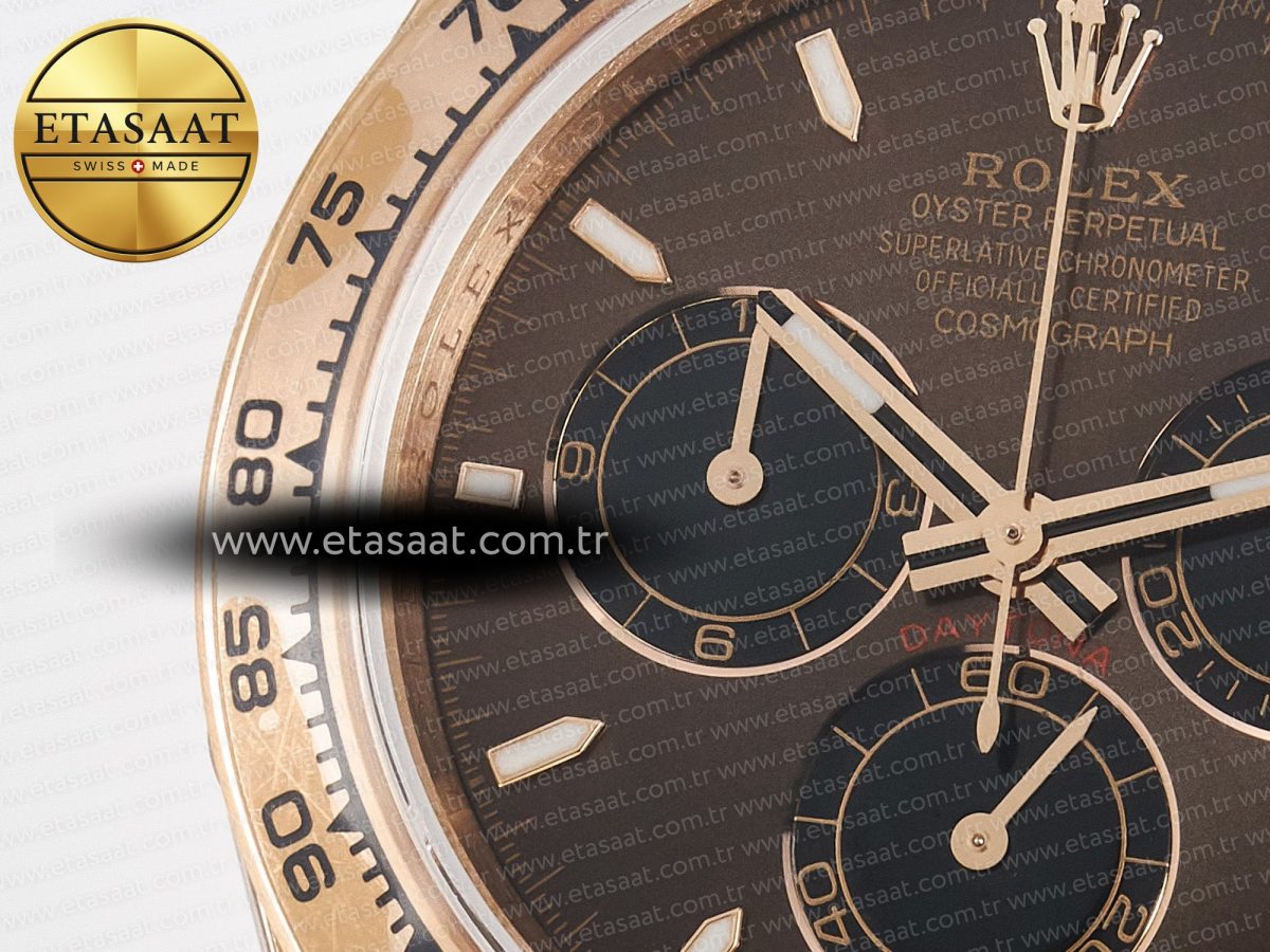 Rolex Daytona 126505 QF 1:1 Best Edition Brown Dial Stick Markers On RG Bracelet SH4131 V6（Gain Weight） - Görsel 13
