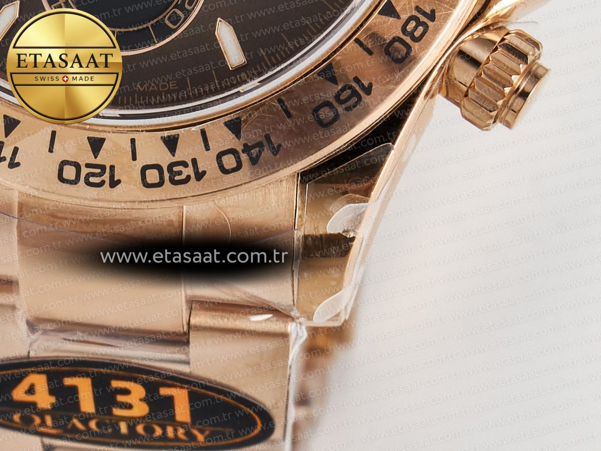 Rolex Daytona 126505 QF 1:1 Best Edition Brown Dial Stick Markers On RG Bracelet SH4131 V6（Gain Weight） - Görsel 14
