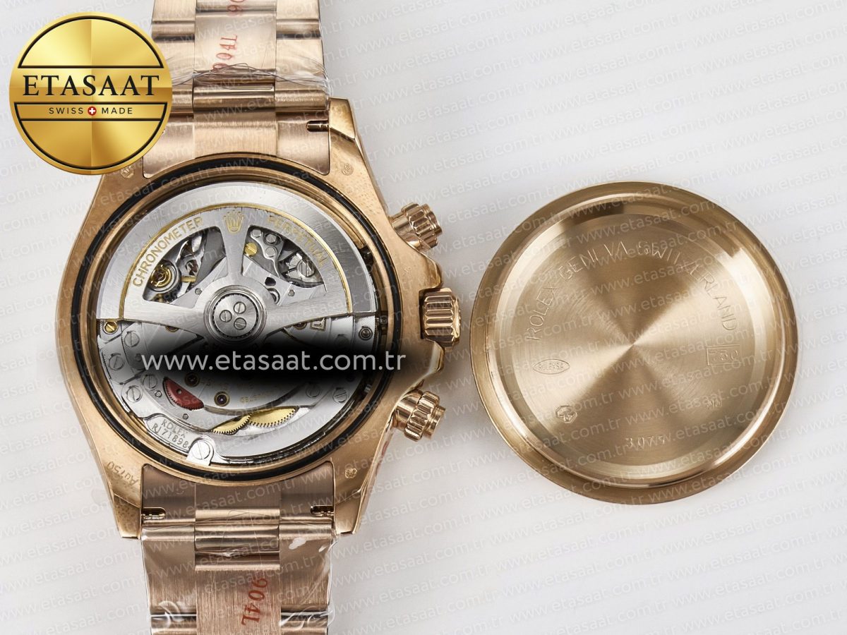 Rolex Daytona 126505 QF 1:1 Best Edition Brown Dial Stick Markers On RG Bracelet SH4131 V6（Gain Weight） - Görsel 19