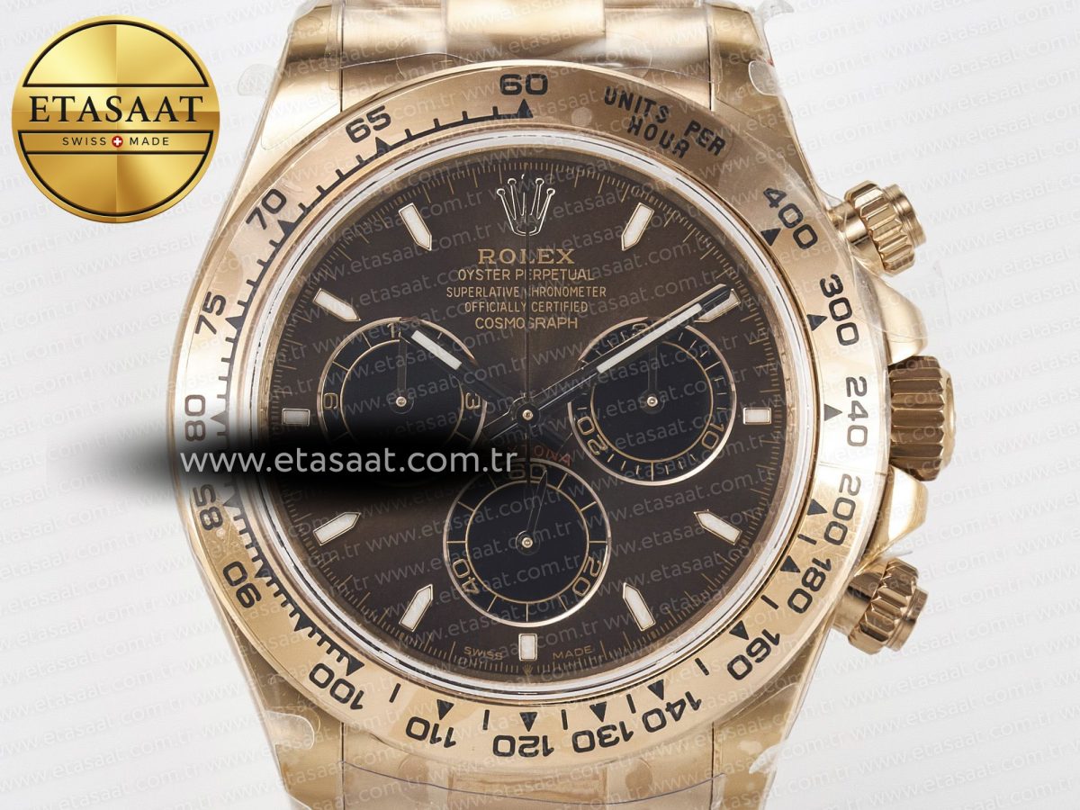 Rolex Daytona 126505 QF 1:1 Best Edition Brown Dial Stick Markers On RG Bracelet SH4131 V6（Gain Weight） - Görsel 4