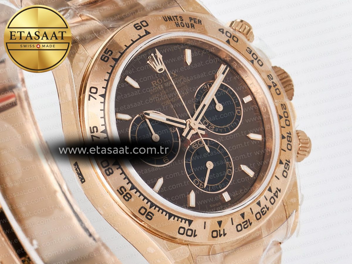 Rolex Daytona 126505 QF 1:1 Best Edition Brown Dial Stick Markers On RG Bracelet SH4131 V6（Gain Weight） - Görsel 5
