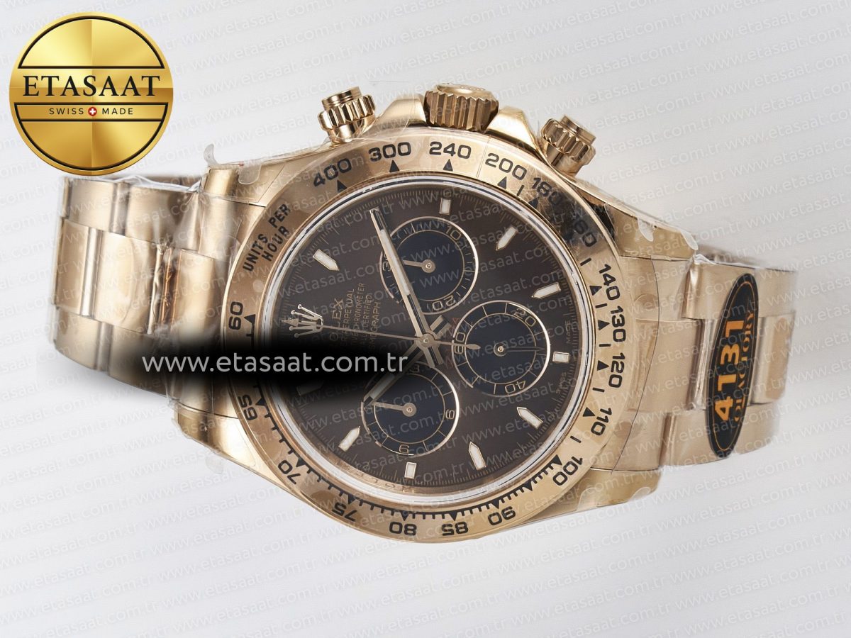 Rolex Daytona 126505 QF 1:1 Best Edition Brown Dial Stick Markers On RG Bracelet SH4131 V6（Gain Weight） - Görsel 9
