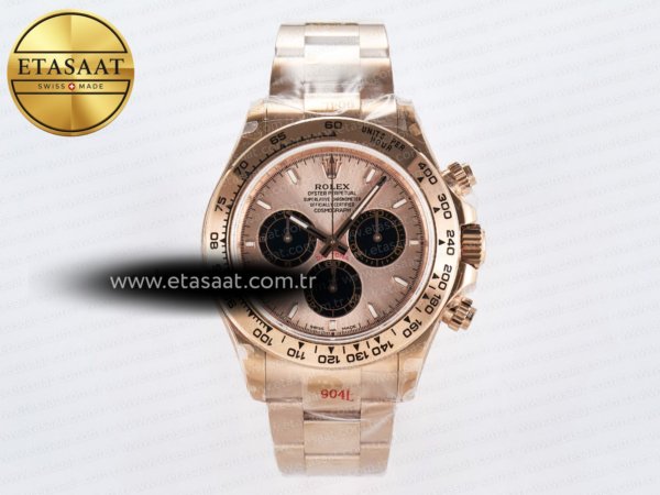 Rolex Daytona 126505 RG/Siyah Kadran Bilezik SH4131 Eta Saat - 1:1 Süper Klon Replika Saat