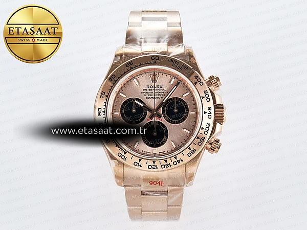 Rolex Daytona 126505 RG/Siyah Kadran Bilezik SH4131 Eta Saat - 1:1 Süper Klon Replika Saat