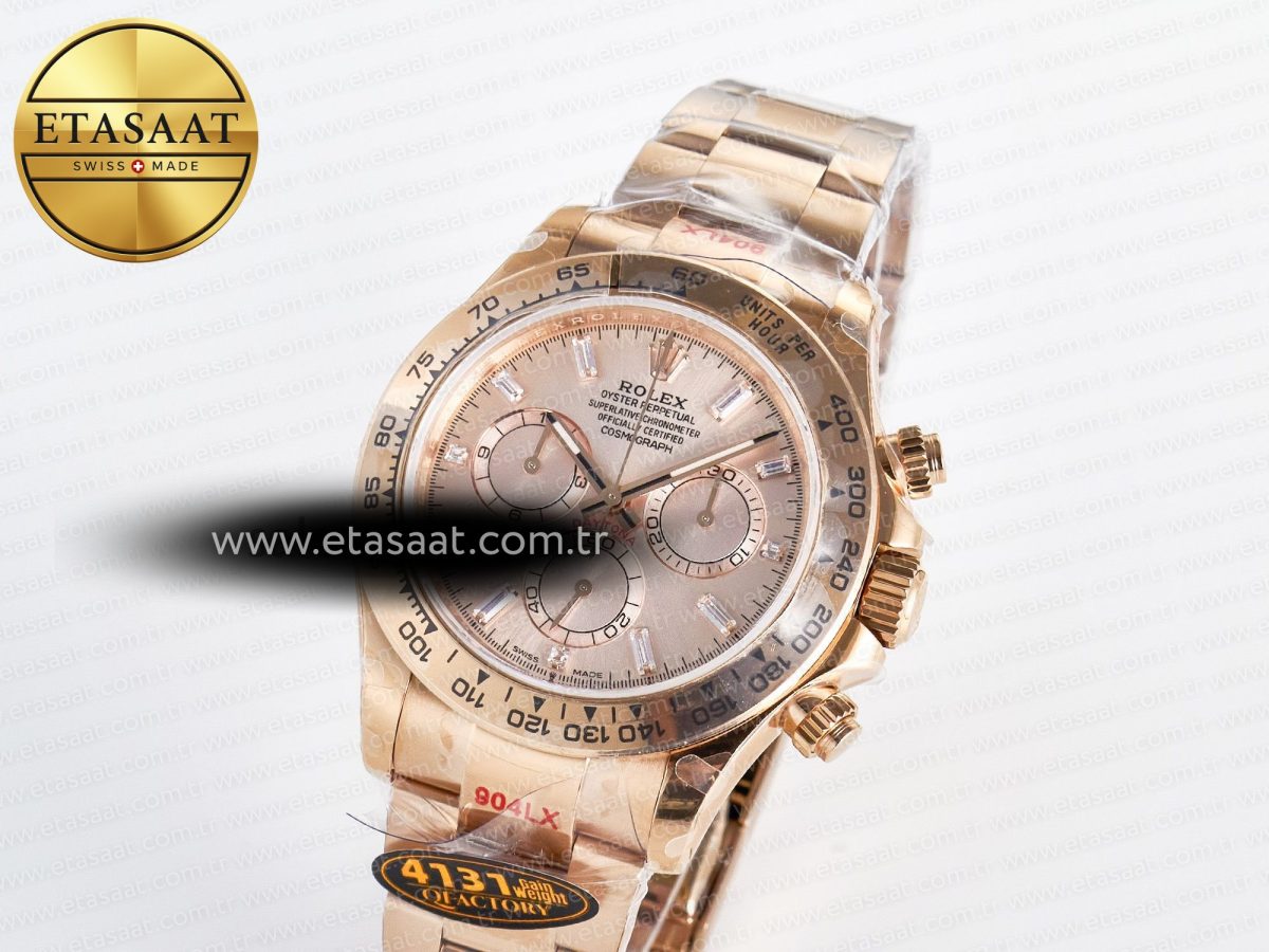 Rolex Daytona 126505 RG QF 1:1 Best Edition RG Dial Crystal Markers On RG Bracelet SH4131 V6 (Gain Weight) - Görsel 1