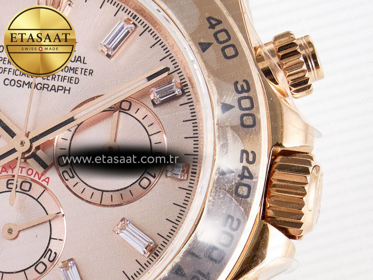 Rolex Daytona 126505 RG QF 1:1 Best Edition RG Dial Crystal Markers On RG Bracelet SH4131 V6 (Gain Weight) - Görsel 11