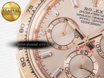 Rolex Daytona 126505 RG QF 1:1 Best Edition RG Dial Crystal Markers On RG Bracelet SH4131 V6 (Gain Weight) - Görsel 13