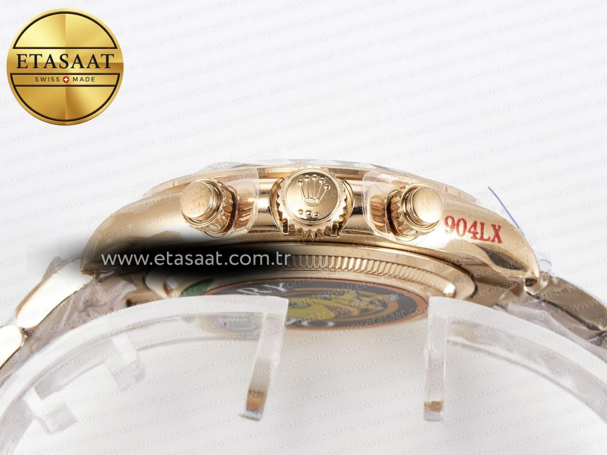 Rolex Daytona 126505 RG QF 1:1 Best Edition RG Dial Crystal Markers On RG Bracelet SH4131 V6 (Gain Weight) - Görsel 16