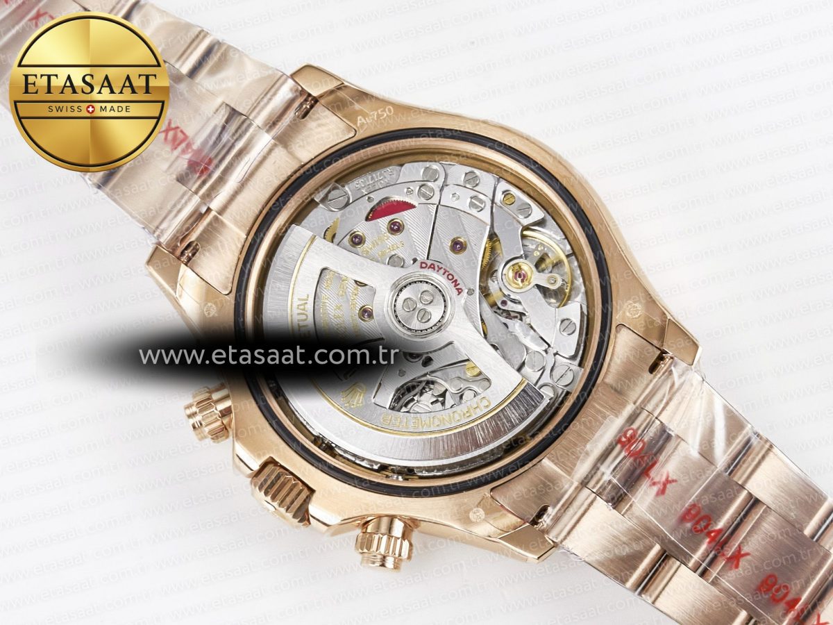Rolex Daytona 126505 RG QF 1:1 Best Edition RG Dial Crystal Markers On RG Bracelet SH4131 V6 (Gain Weight) - Görsel 20
