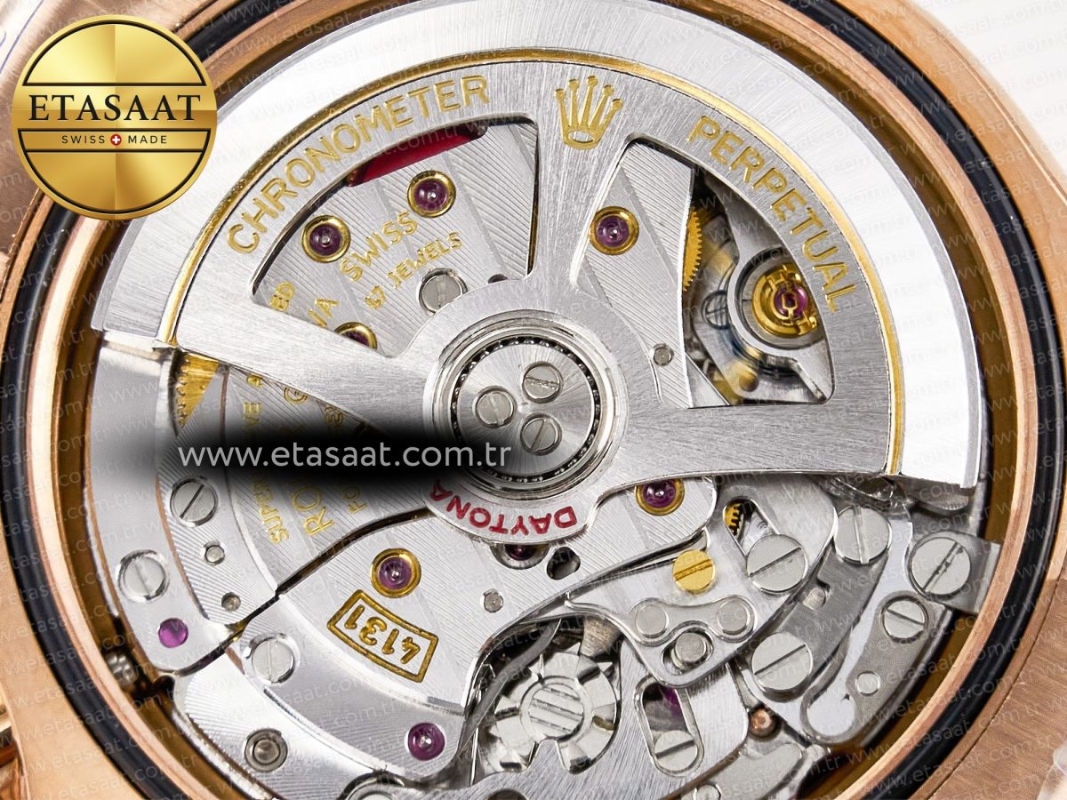 Rolex Daytona 126505 RG QF 1:1 Best Edition RG Dial Crystal Markers On RG Bracelet SH4131 V6 (Gain Weight) - Görsel 21