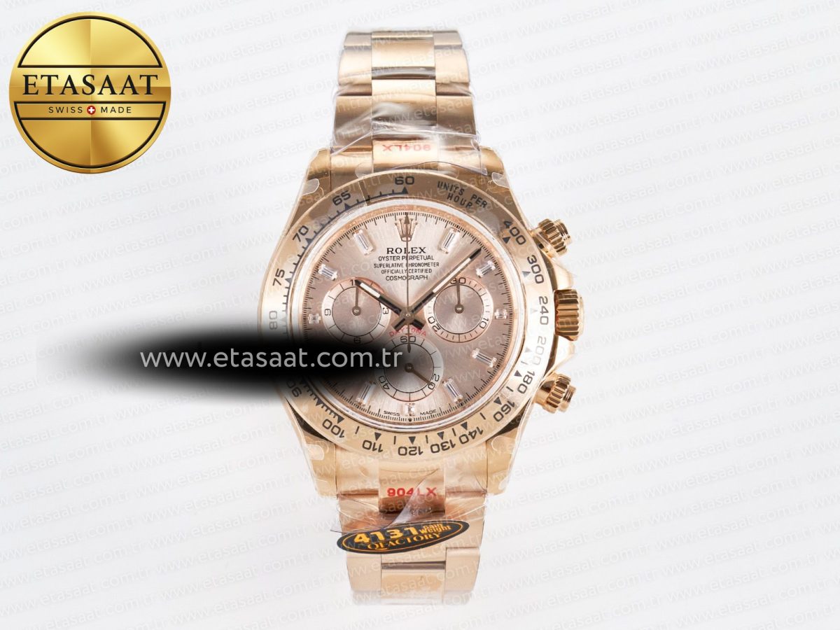 Rolex Daytona 126505 RG QF 1:1 Best Edition RG Dial Crystal Markers On RG Bracelet SH4131 V6 (Gain Weight) - Görsel 3
