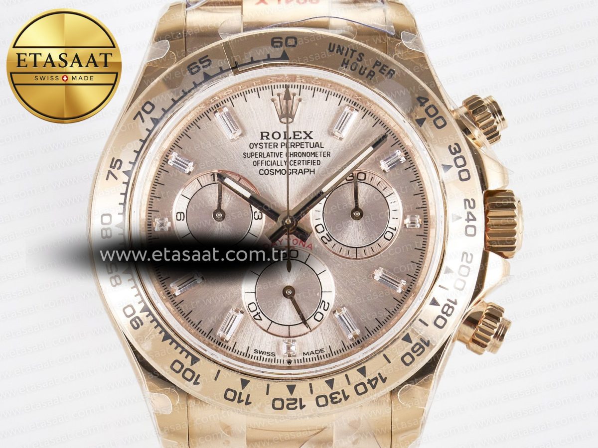 Rolex Daytona 126505 RG QF 1:1 Best Edition RG Dial Crystal Markers On RG Bracelet SH4131 V6 (Gain Weight) - Görsel 4