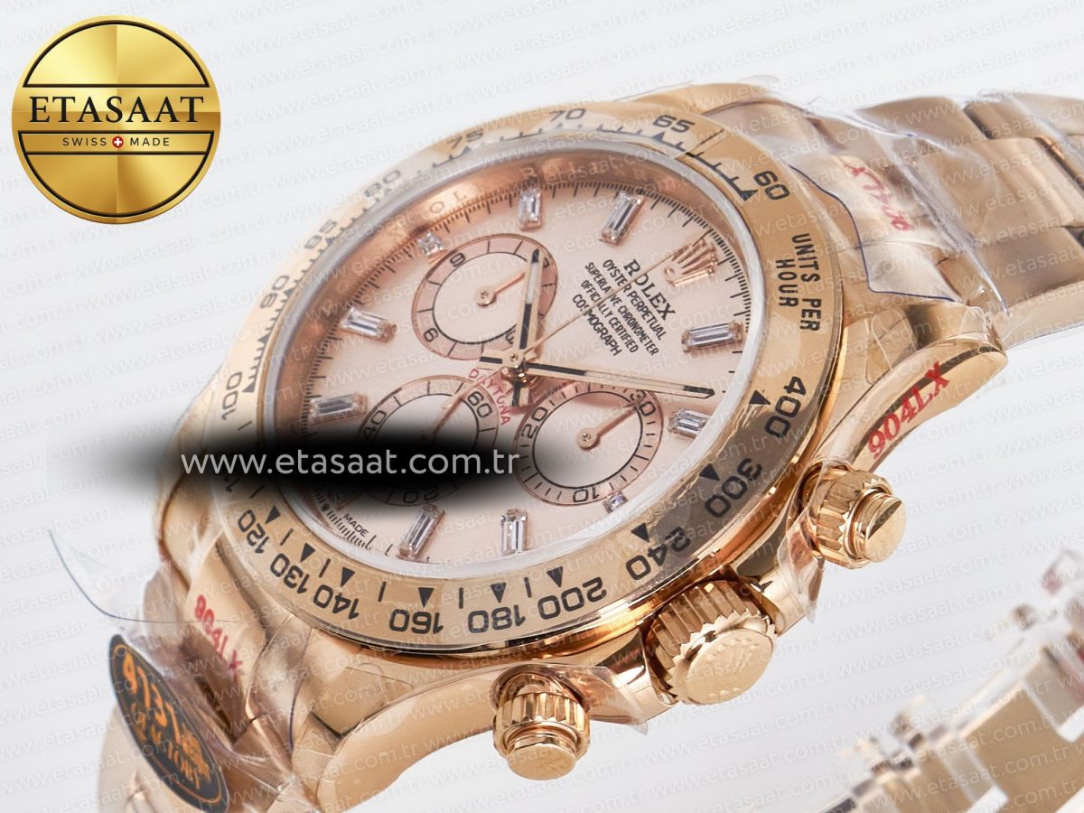 Rolex Daytona 126505 RG QF 1:1 Best Edition RG Dial Crystal Markers On RG Bracelet SH4131 V6 (Gain Weight) - Görsel 6