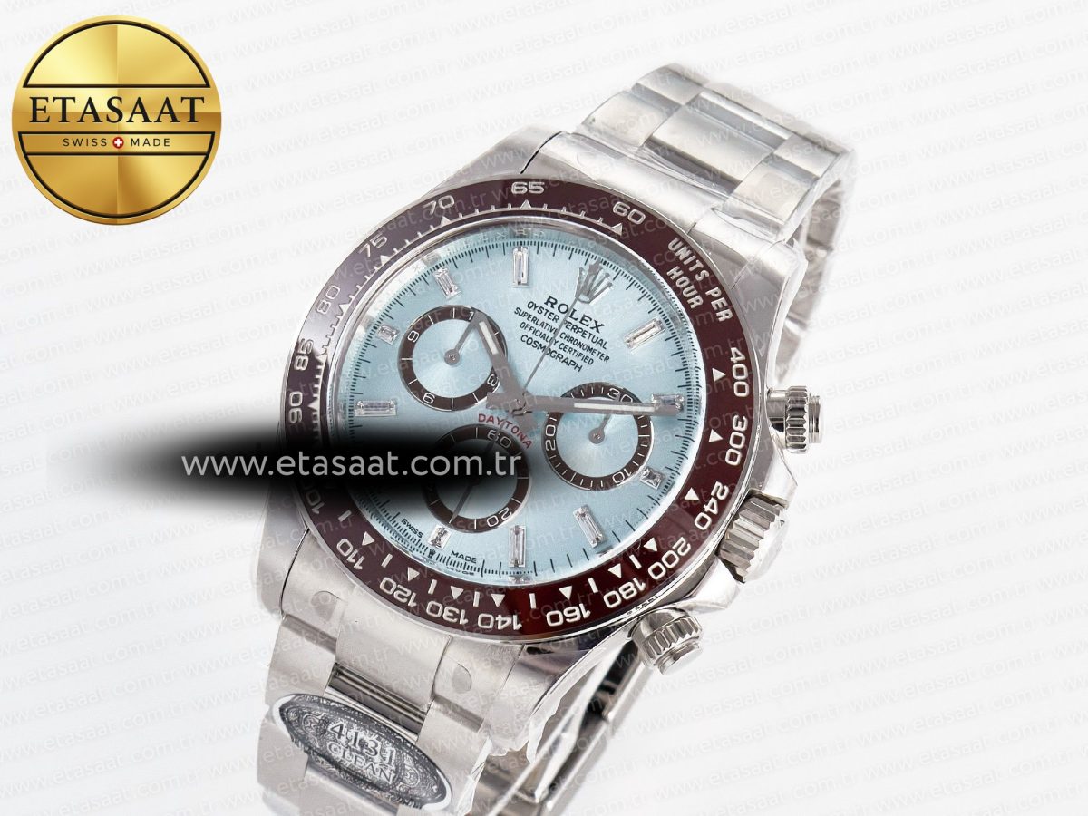Rolex Daytona 126506 Clean 1:1 Best Edition 904L Steel Ice Blue Dial Crystral Markers on SS Braclet SH4131 - Görsel 2