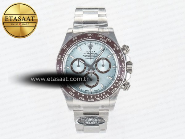 Rolex Daytona 126506 Clean Buz Mavisi Fosforlu SH4131 Eta Saat - 1:1 Süper Klon Replika Saat