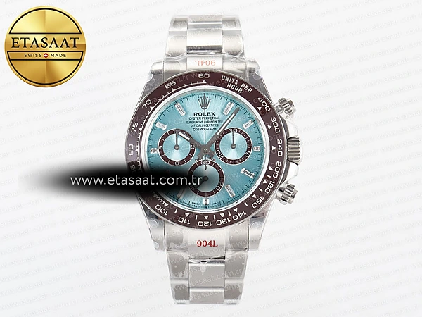 Rolex Daytona 126506 QF Buz Mavi Kristal Kayış SH4131 Eta Saat - 1:1 Süper Klon Replika Saat