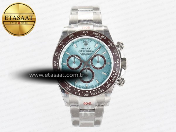 Rolex Daytona 126506 QF Buz Mavisi Bilezik Kayış SH4131 V5 Eta Saat - 1:1 Süper Klon Replika Saat