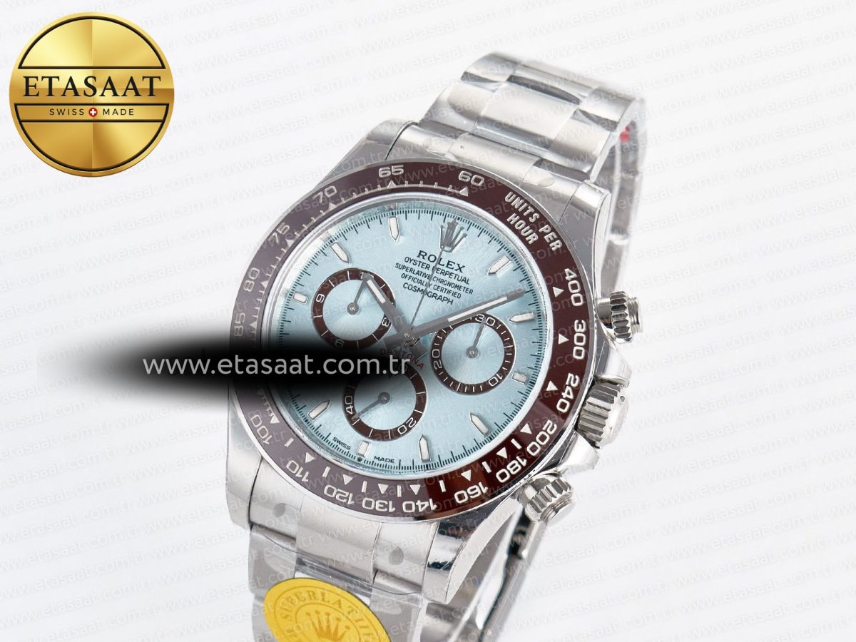 Rolex Daytona 126506 VSF 40mm SS 1:1 Best Edition Ice Blue Stick Dial on SS Bracelet SA4131 Super Clone - Görsel 1