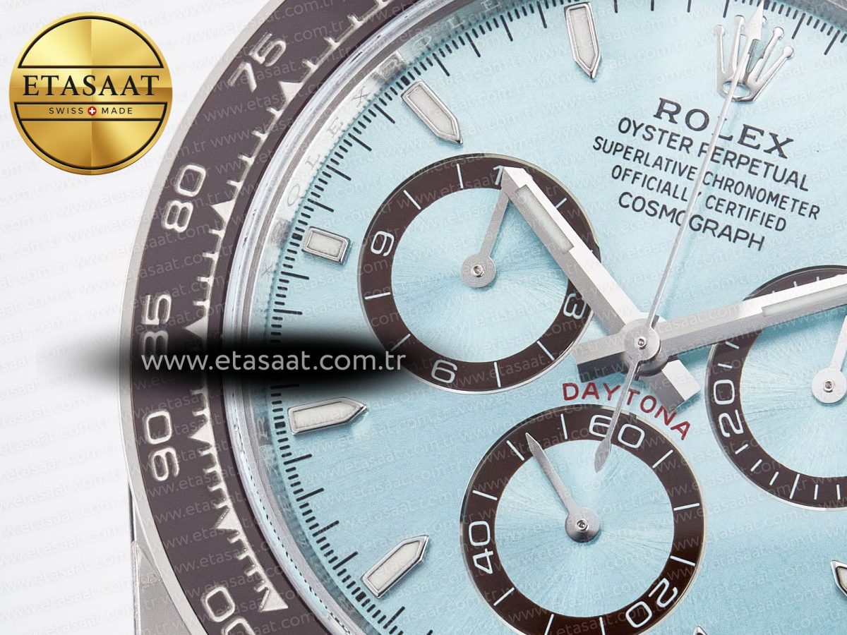 Rolex Daytona 126506 VSF 40mm SS 1:1 Best Edition Ice Blue Stick Dial on SS Bracelet SA4131 Super Clone - Görsel 10