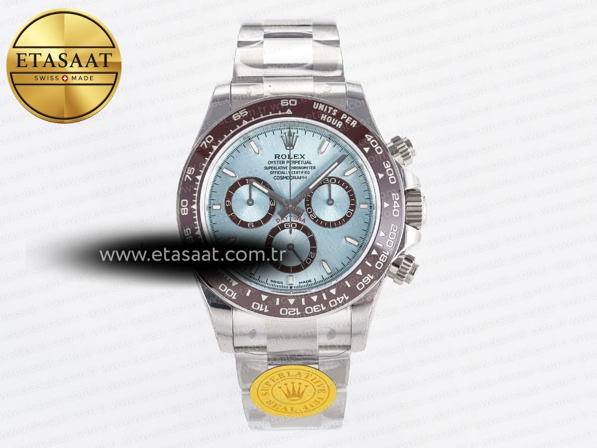 Rolex Daytona 126506 VSF 40mm SS 1:1 Best Edition Ice Blue Stick Dial on SS Bracelet SA4131 Super Clone - Görsel 3