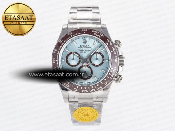 Rolex Daytona 126506 VSF 40mm Buz Mavi Çizgi Kadran SA4131 Eta Saat - 1:1 Süper Klon Replika Saat