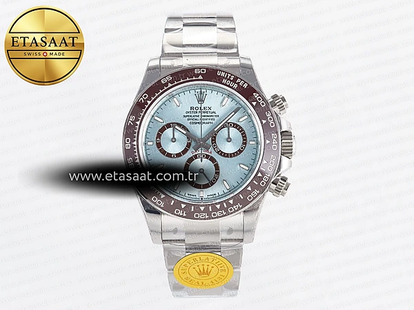 Rolex Daytona 126506 VSF 40mm Buz Mavi Çizgi Kadran SA4131 Eta Saat - 1:1 Süper Klon Replika Saat