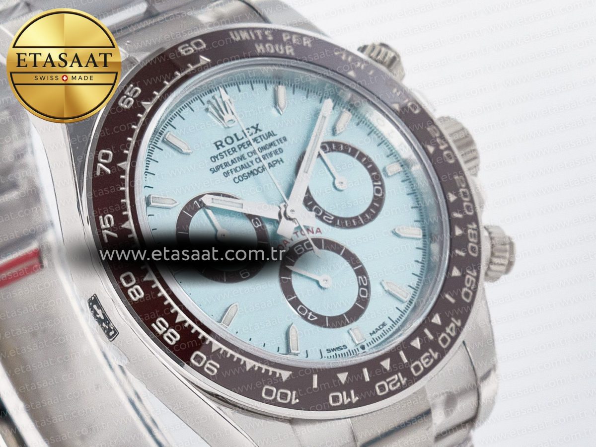 Rolex Daytona 126506 VSF 40mm SS 1:1 Best Edition Ice Blue Stick Dial on SS Bracelet SA4131 Super Clone - Görsel 5