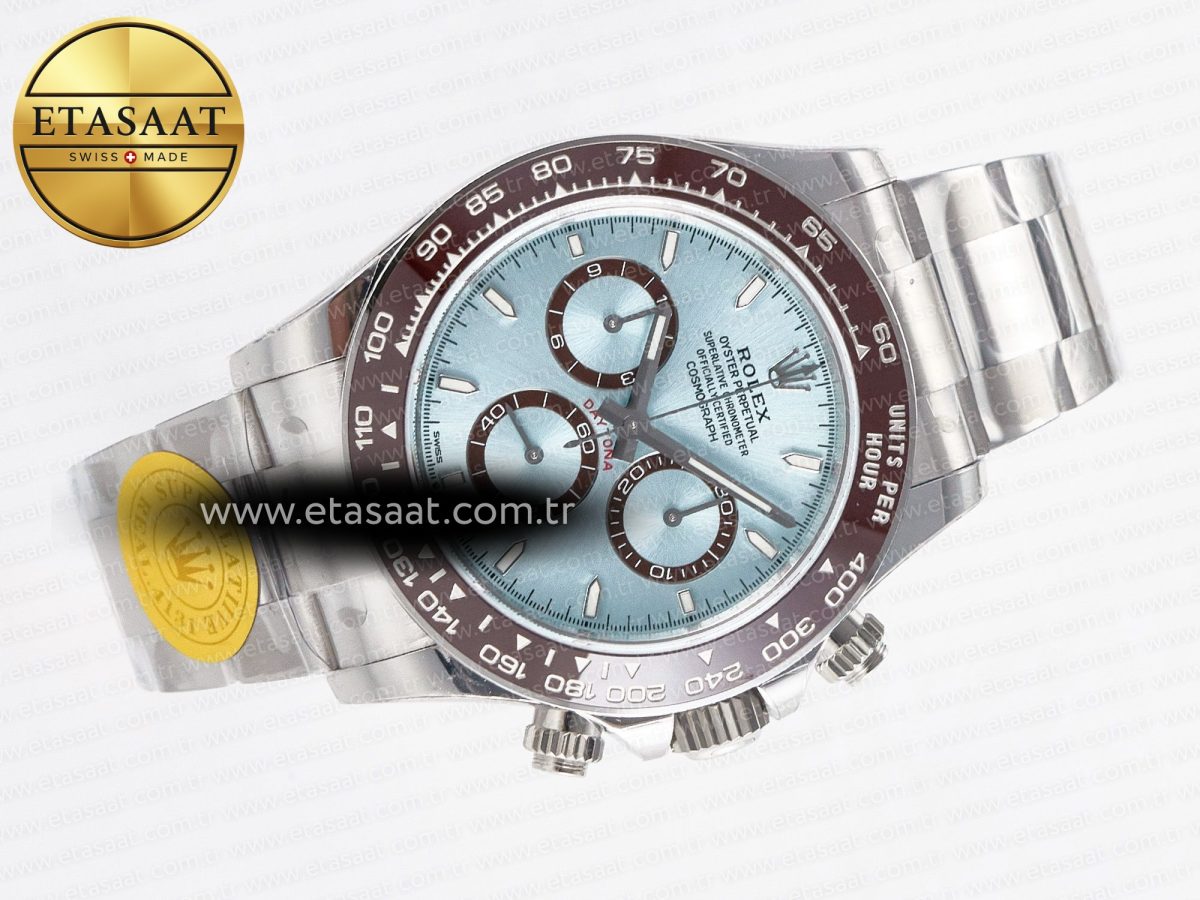 Rolex Daytona 126506 VSF 40mm SS 1:1 Best Edition Ice Blue Stick Dial on SS Bracelet SA4131 Super Clone - Görsel 8