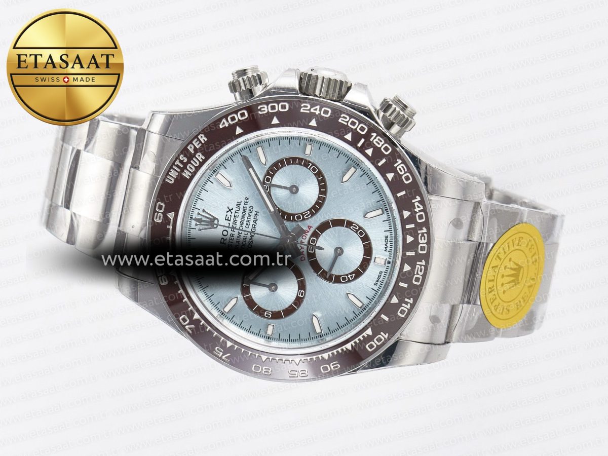 Rolex Daytona 126506 VSF 40mm SS 1:1 Best Edition Ice Blue Stick Dial on SS Bracelet SA4131 Super Clone - Görsel 9